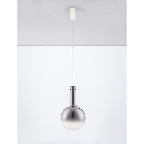 Nova Luce NOSTOS Bolvormige hanglamp voor plafond, rookgrijs, goud, mat wit, Triac dimbare LED 6W 330lm 3000K