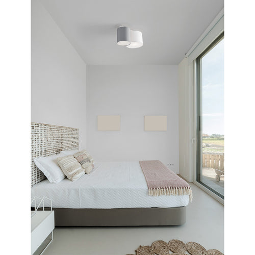 Nova Luce BRYSON Opbouwdownlight zandwit, grijs E27 2x12W