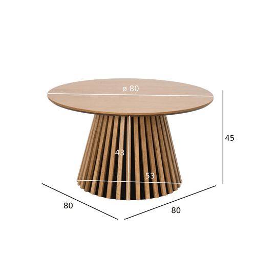 Furnhouse ronde salontafel Svendborg - Natuurlijk eikenhout - Ø 80 cm