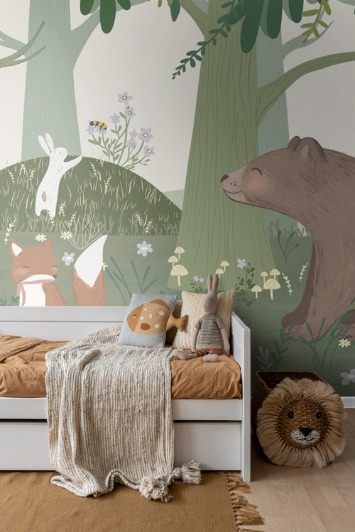 Sanders & Sanders fotobehang bosdieren groen - 400 x 279 cm - 950040