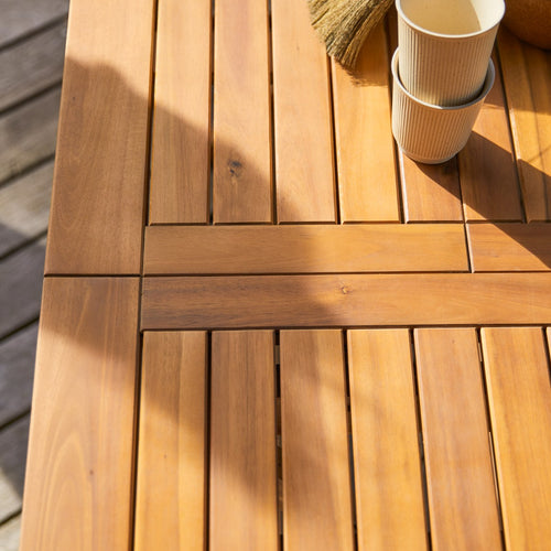 Tikamoon Outdoor klaptafel van massief acaciahout, uitschuifbaar voor 4/6 personen - Bruin