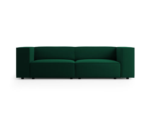 Cosmopolitan Design Bank Arendal 3-zits, flueel, flessengroen - 102x204x70cm