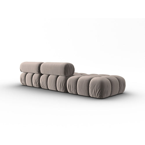 Cosmopolitan Design - Linker modulaire bank Cortina 4-zits, flueel cappuccino - 94x282x70cm