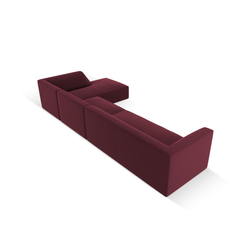 Cosmopolitan Design - Modulaire hoekbank rechts Siena 5-zits, imitatieleer bordeaux - 180x366x69cm