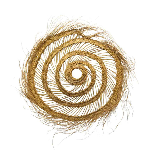 NOA MAY Wanddecoratie Oasis - naturel - zeegras - Ø 75 x h 2,5 cm