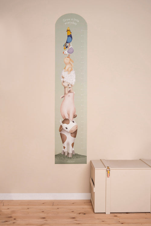 Little Dutch Groeimeter - Little Farm - Muursticker op vliesbehang 142cmx27.5cm - vtwonen shop
