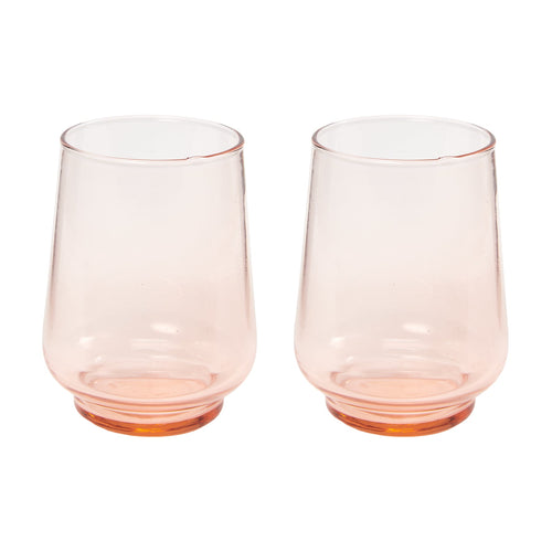 Return to Sender Glas 400 ml roze - set van 2- stapelbaar - handgeblazen - vtwonen shop