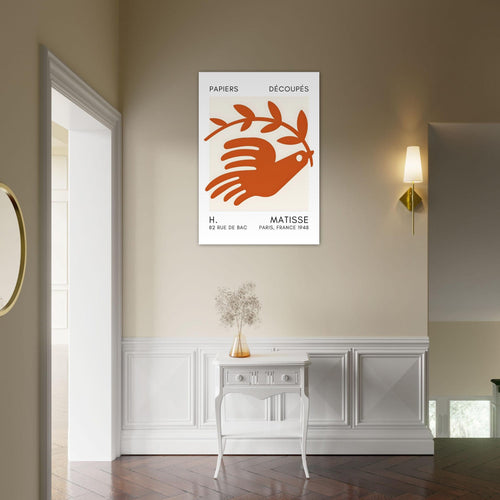 Artfulprints Poster Matisse – Peace dove orange   - 50x70 cm - Oranje
