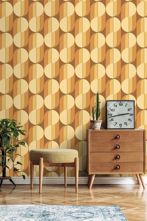 ESTAhome behang retro ornamenten oranje en bruin - 50 x 900 cm - 131591 - vtwonen shop