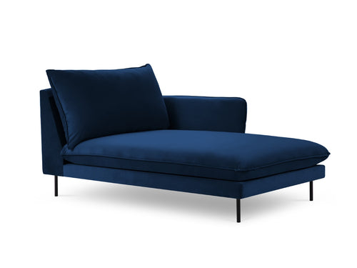 Cosmopolitan Design rechter chaise longue Vienna flueel, koningsblauw - 170x110x95cm