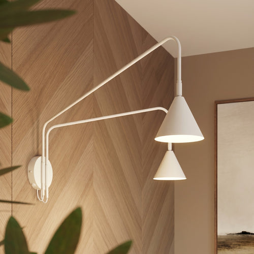 Sollux Lighting Wandlamp NOX 2 wit met schakelaar - 150x80x30cm