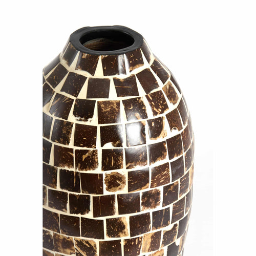 Light & Living vaas Tudela - bruin - Ø17cm
