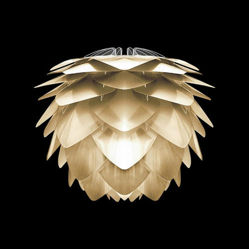 Umage Silvia Mini hanglamp brushed brass - met koordset zwart - Ø 32 cm