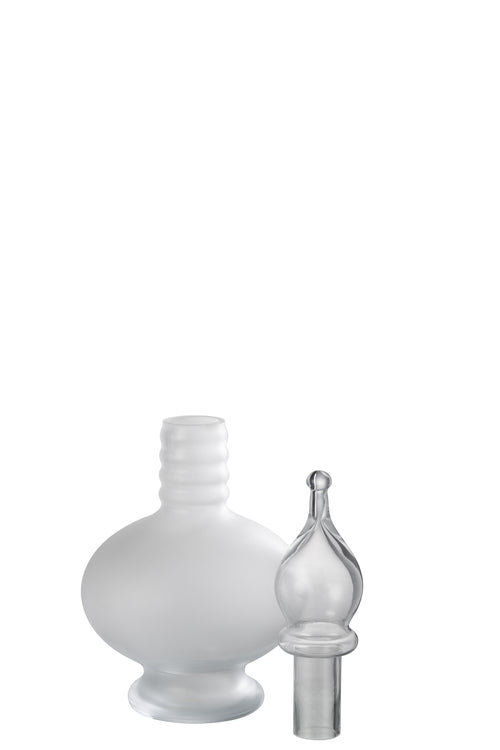 J-Line vaas + stop flesje deco joey - glas - transparant - small - vtwonen shop