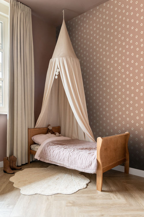 ESTAhome behang madeliefjes terracotta roze - 53 cm x 10.05 m - 131117
