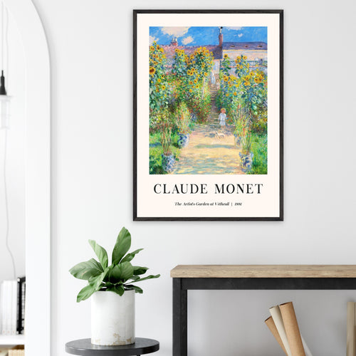 Artfulprints Poster Claude Monet - The artist's garden at Vétheuil   - 70x100 cm - Groen