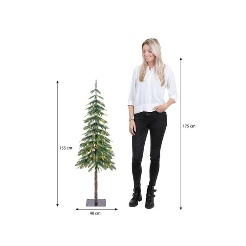 Black Box Trees Lodge Kunstkerstboom met Verlichting en Timer- en Dimfunctie - H155 x  Ø48 cm - Groen