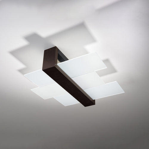 Sollux Lighting Plafondlamp FENIKS 2 wengé - 43x43x12cm