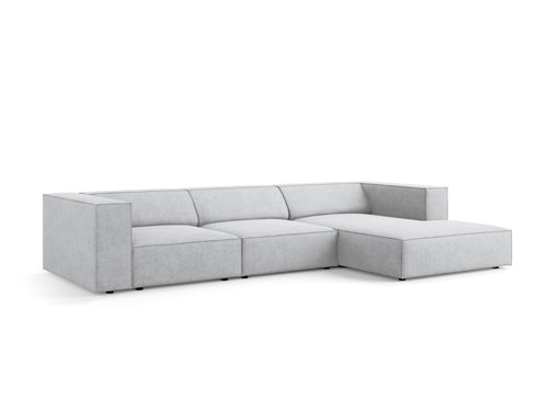Cosmopolitan Design rechter hoekbank Arendal 4-zits, chenille met ribbeleffect, lichtgrijs - 166x284x70cm