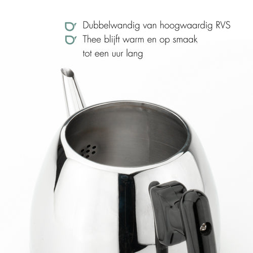 Bredemeijer - Theepot Duet Classic 1,2L zwart beslag