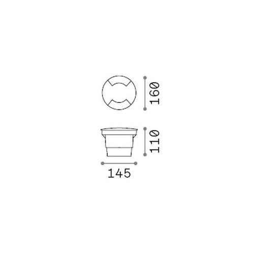 Ideal Lux WAY 16 cm ronde 2-richtings inbouwgrondlamp voor buiten, zwart, 1x GX53 IP67