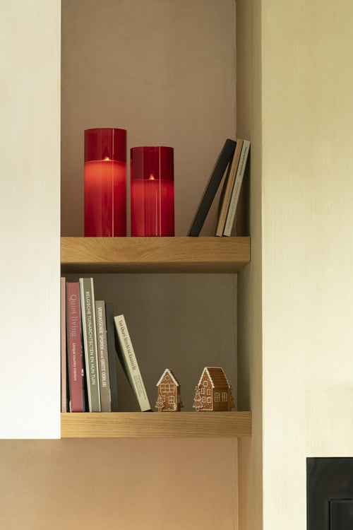 J-Line lamp Blinkend - glas - rood - large  - LED lichtjes - vtwonen shop