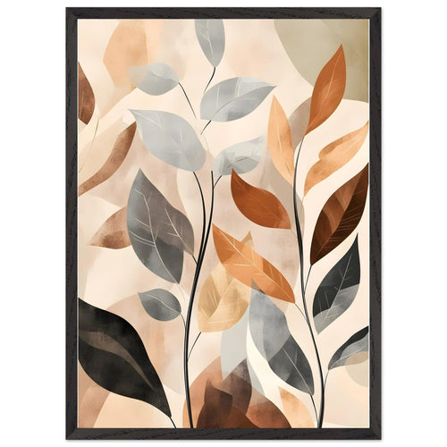 Artfulprints Poster met Lijst Boho – Autumn leaves   - 50x70 cm - Meerkleurig
