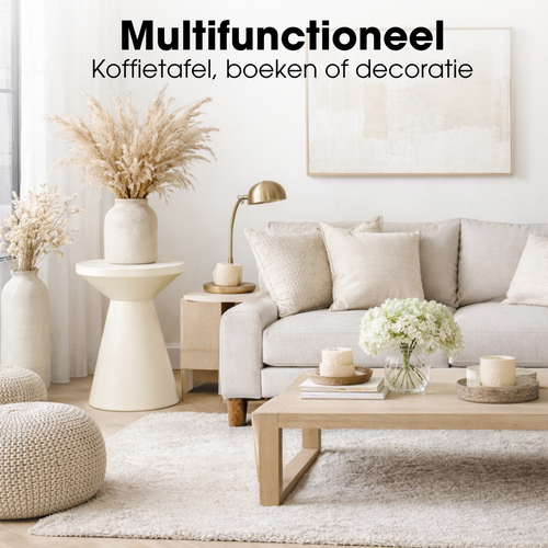 Mica Decorations Jim Bijzettafel - Bijzettafel Rond H45 x Ø31 cm - Ijzeren Tafeltje voor Woonkamer of Slaapkamer - Plantentafeltje - Nachtkastje