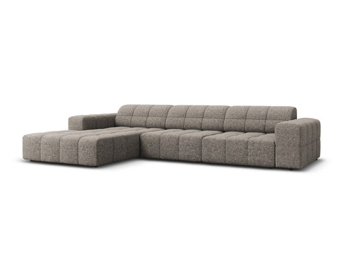 Cosmopolitan Design linker hoekbank Chicago 4-zits, chenille grijs - 167x294x78cm