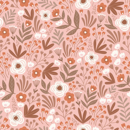 ESTAhome behang bloemetjes terracotta roze - 50 x 900 cm - 131069 - vtwonen shop