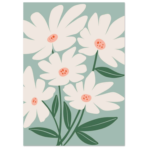Artfulprints Poster Boho – Joyful petals   - A4 21x29.7 cm - Wit