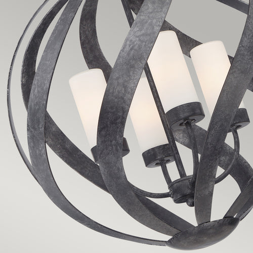Elstead Quoizel Blacksmith Bolvormige Plafondlamp Oud Zwart, IP44