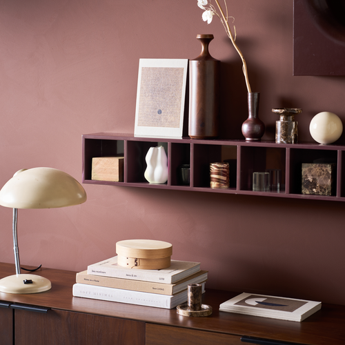 vtwonen wandkast Show It - MDF - Bordeauxrood - 16x130x12