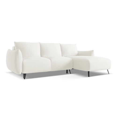 LaMiaSofa hoekbank rechts Genova - chenille stof - wit - 242x162x86