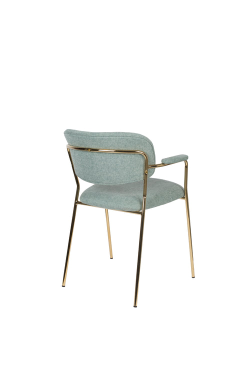 Housecraft Living Jolien Eetkamerstoelen armleuning Goud/Lichtgroen - Set van 2 - vtwonen shop