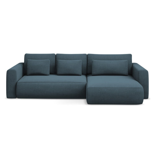LaMiaSofa hoekbank rechts Perugia - textuurstof - jeans - 278x149x82