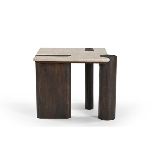 Starfurn Bijzettafel Maeve - Rechthoek Hout/Marmer - 57x50x45cm