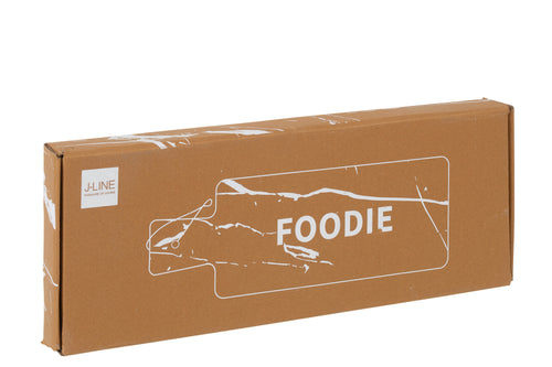 J-Line snijplank Foodie Rechthoek Marmer - steen - zwart/goud - large