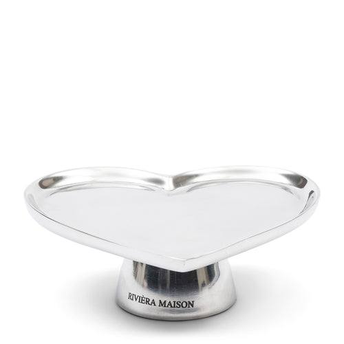 Rivièra Maison RM Heart Cake Stand - Aluminium - Zilver - vtwonen shop