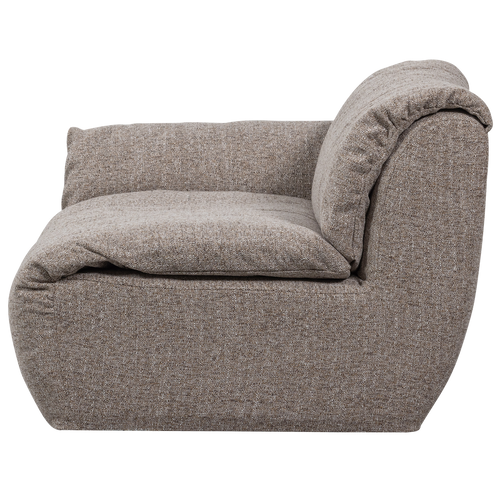 WOOOD 1-zits met arm links Baggy - Geweven Stof - Bruin - 81x114x101 - vtwonen shop