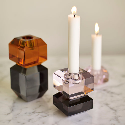 Hübsch kandelaar Gem - kristal - 6x6xh14cm - vtwonen shop