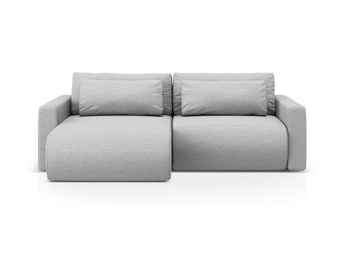 Cosmopolitan Design Omkeerbare converteerbare hoekbank met opbergdoos Belfast 3-zits, structurele stof lichtgrijs - 149x240x84cm