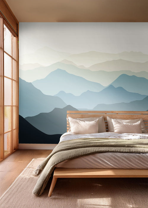 Sanders & Sanders fotobehang berglandschap blauw - 375 x 270 cm - 600983 - vtwonen shop