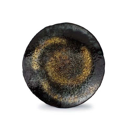 S|P Collection - Sierschaal 40xH7cm glas zwart/goud Cosmo