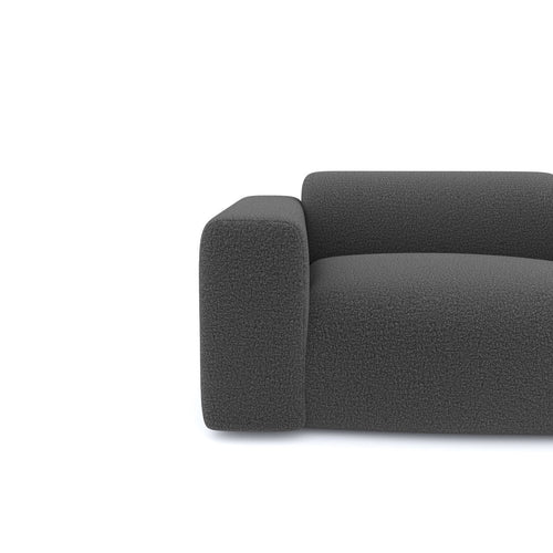 Sia Home - Rechte bank MYRA - Bouclette stof - Grafiet grijs - 205cm