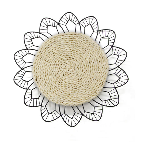 Art for the Home Metal Art - Bloem met rotan - diameter 47cm - vtwonen shop