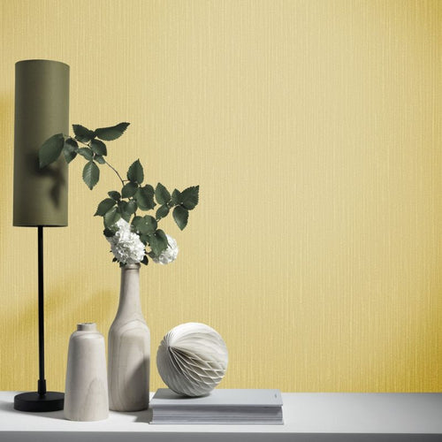 Erismann behang linnenstructuur geel - 53 cm x 10.05 m - 661397 - vtwonen shop