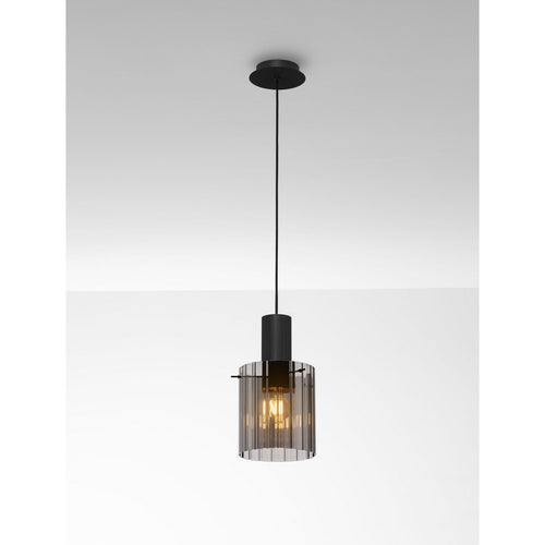 Nova Luce MIRBI Dome hanglamp voor plafond, rookkleurig, zandkleurig zwart, E27, 1x12W