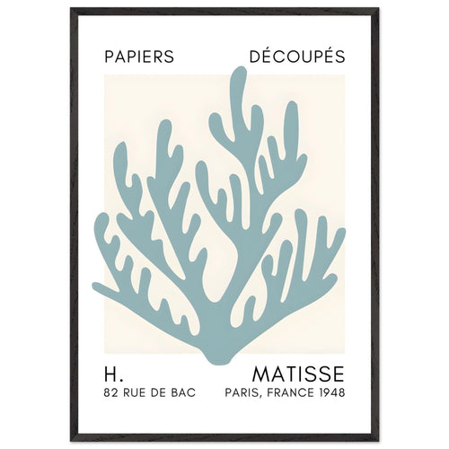 Artfulprints Poster met Lijst Matisse – Coral harmony turquoise   - 70x100 cm - Turquoise
