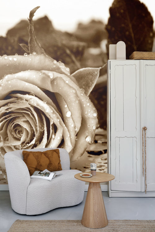 Sanders & Sanders fotobehang bloemen beige - 360 x 254 cm - 600367